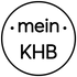 Ein kreisförmiges Logo mit dem Text "mein" oben, flankiert von zwei Punkten, und "KHB" unten, alles in grauen Buchstaben auf weißem Hintergrund.