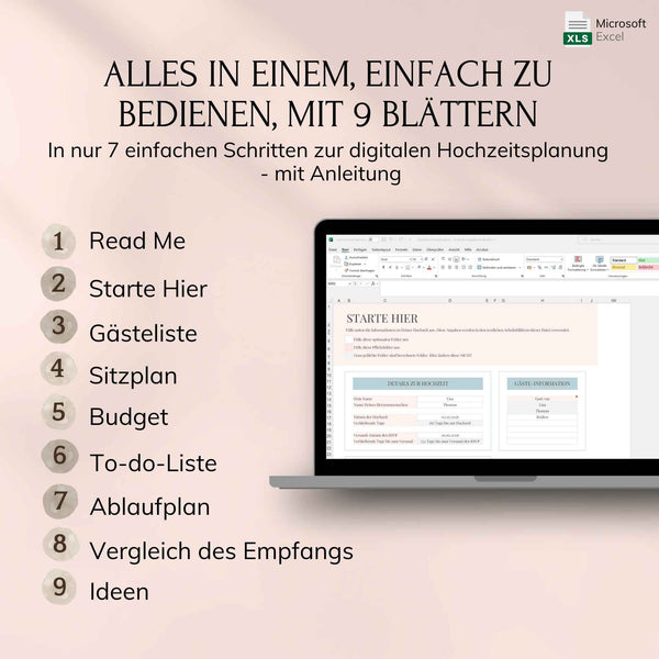 Digitaler Hochzeitsplaner – Excel