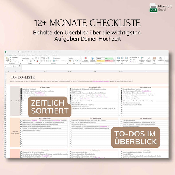 Digitaler Hochzeitsplaner – Excel