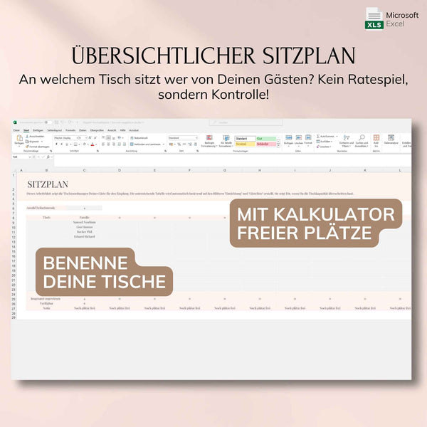 Digitaler Hochzeitsplaner – Excel