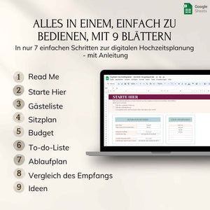 Digitaler Hochzeitsplaner – Google Sheets