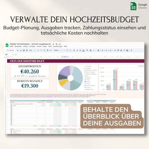 Digitaler Hochzeitsplaner – Google Sheets