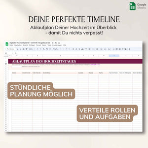 Digitaler Hochzeitsplaner – Google Sheets