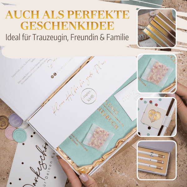 Das "Mein kleines Hochzeitsbuch - Zarter Traum" von Mein kleines Hochzeitsbüro ist eine pastellfarbene Papeterie-Geschenkbox - perfekt als Planungsbegleiter oder Hochzeitsbuch und ein liebevolles Geschenk für Brautjungfern, Freunde oder Familie.